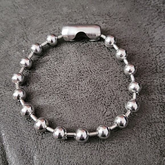 The Closet Fairy Jewelry - 8mm chunky ball chain silver stainless steel bracelet